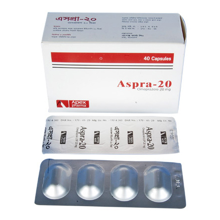 Pack Image: Aspra 20 mg Capsule (6 x 10)