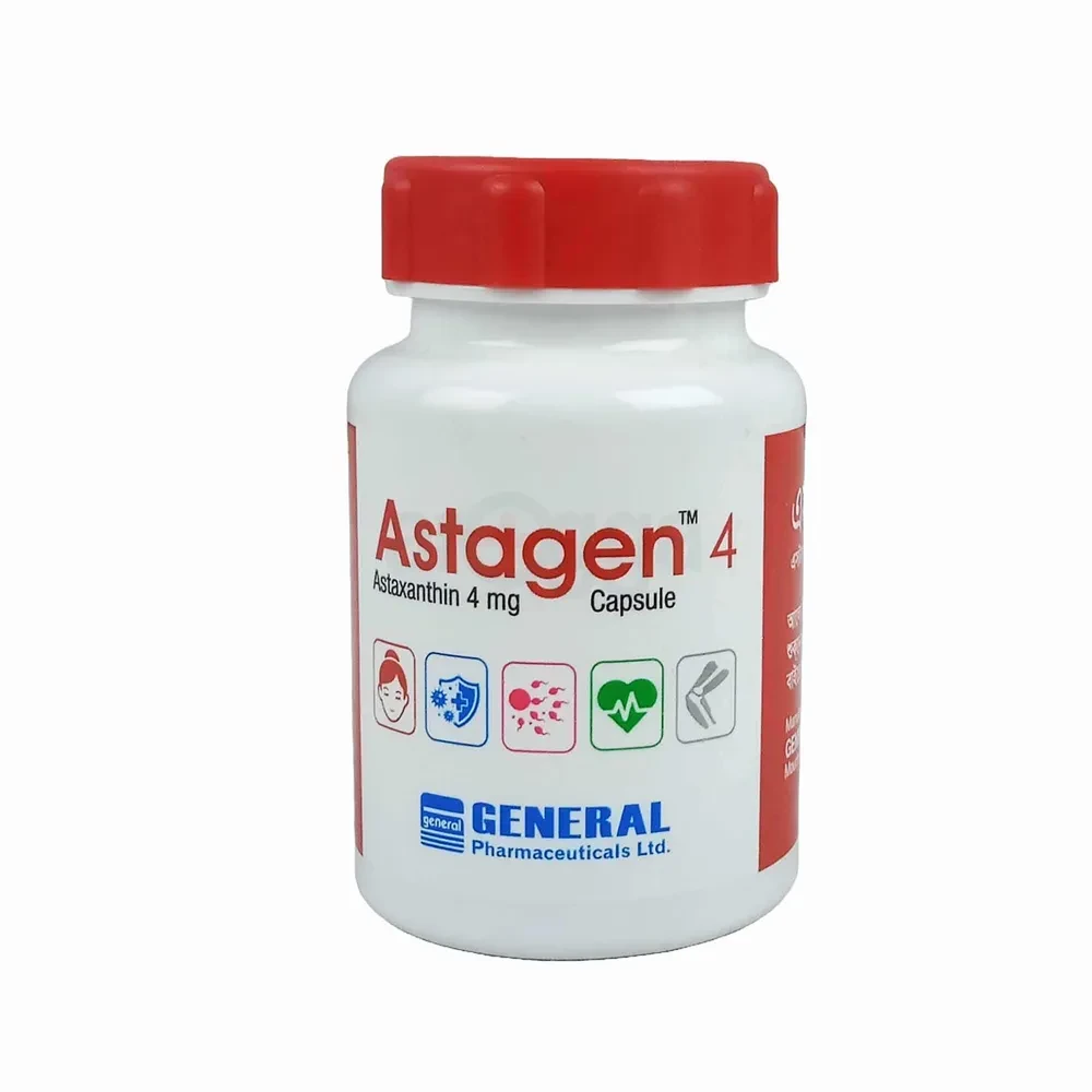 Pack Image: Astagen 4 mg Capsule (1 x 30)