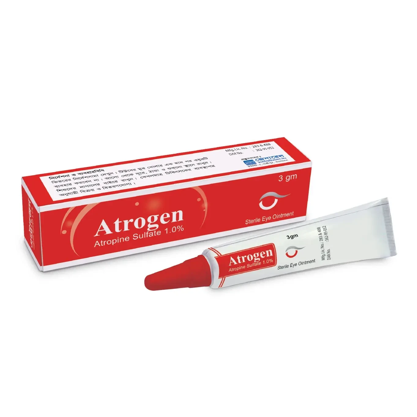 Pack Image: Atrogen 1% Eye Ointment (3 gm tube)
