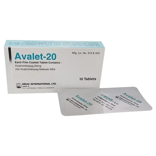 Pack Image: Avalet 20 mg Tablet (1 x 10)