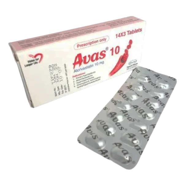 Pack Image: Avas 10 mg Tablet (3 x 14)