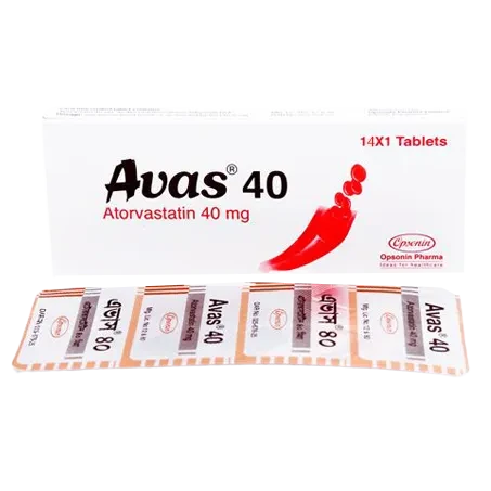 Pack Image: Avas 40 mg Tablet (1 x 14)