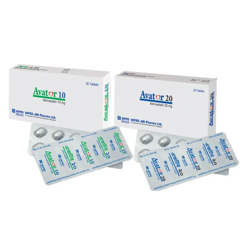 Pack Image: Avator 20 mg Tablet (2 x 10)