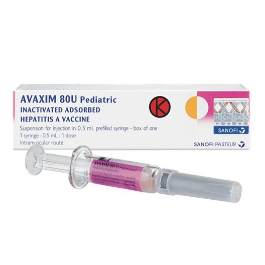 Pack Image: Avaxim (For child) 80 unit Injection (0.5 ml prefilled syringe)