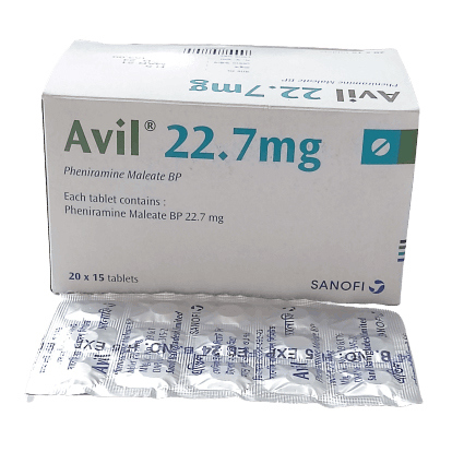 Pack Image: Avil 22.7 mg Tablet (20 x 15)