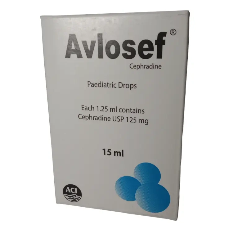 Pack Image: Avlosef 125 mg Pediatric Drop (15 ml bottle)