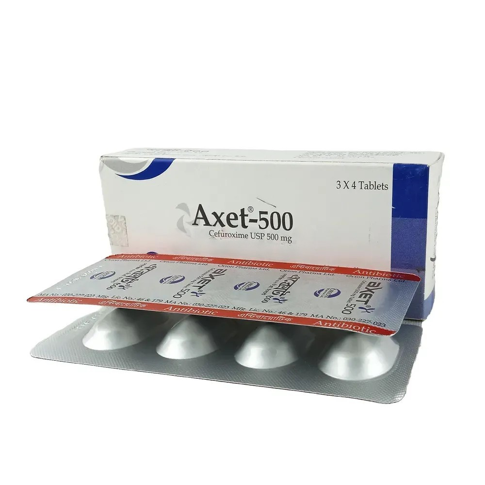 Pack Image: Axet 500 mg Tablet (3 x 4)