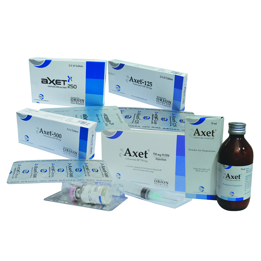 Pack Image: Axet 125 mg Suspension (70 ml bottle)