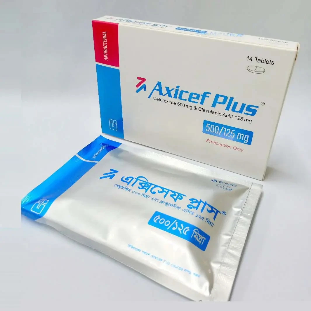 Pack Image: Axicef Plus 500 mg Tablet (2 x 7)