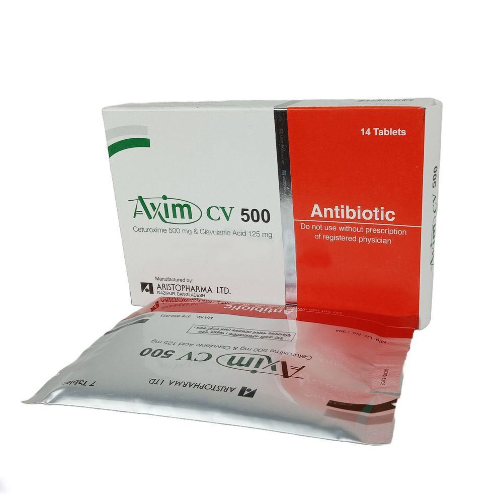 Pack Image: Axim CV 500 mg Tablet (2 x 7)
