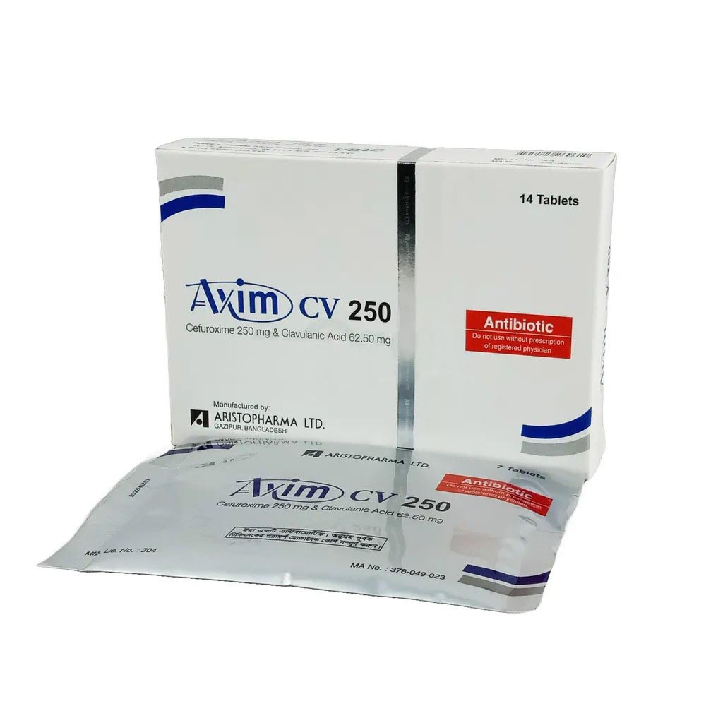 Pack Image: Axim CV 250 mg Tablet (2 x 7)