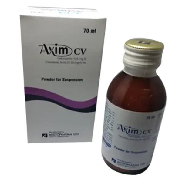 Pack Image: Axim CV (125 mg Suspension (70 ml bottle)