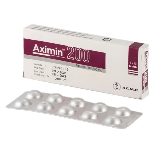 Pack Image: Aximin 200 mg Tablet (1 x 10)