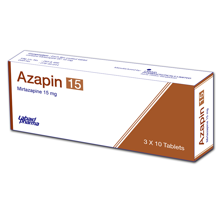 Pack Image: Azapin 15 mg Tablet (3 x 10)