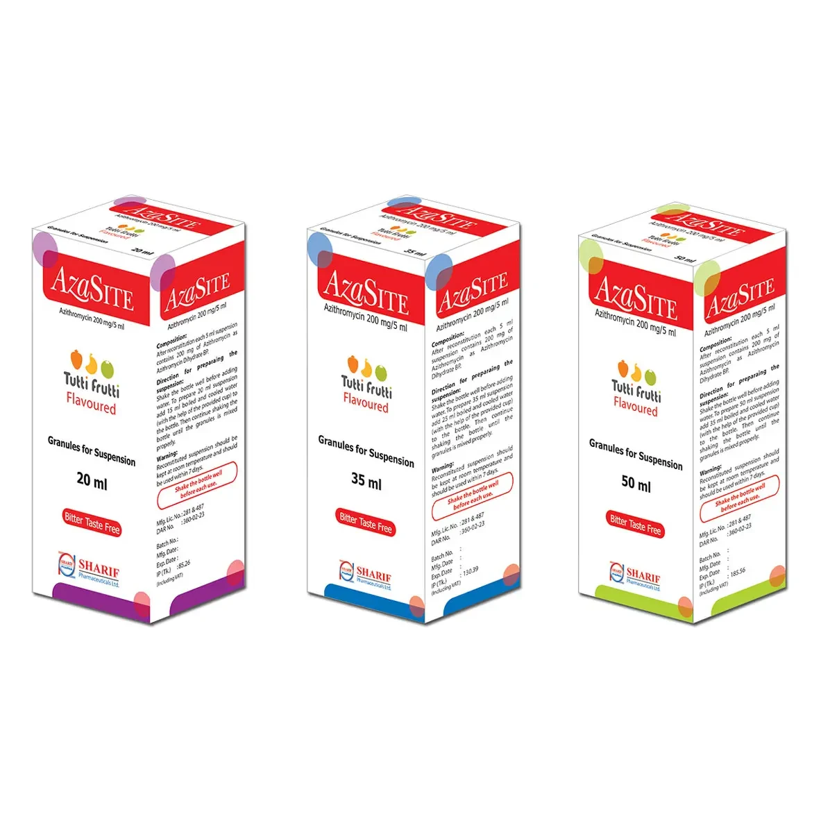 Pack Image: Azasite 200 mg Suspension (20 ml bottle)