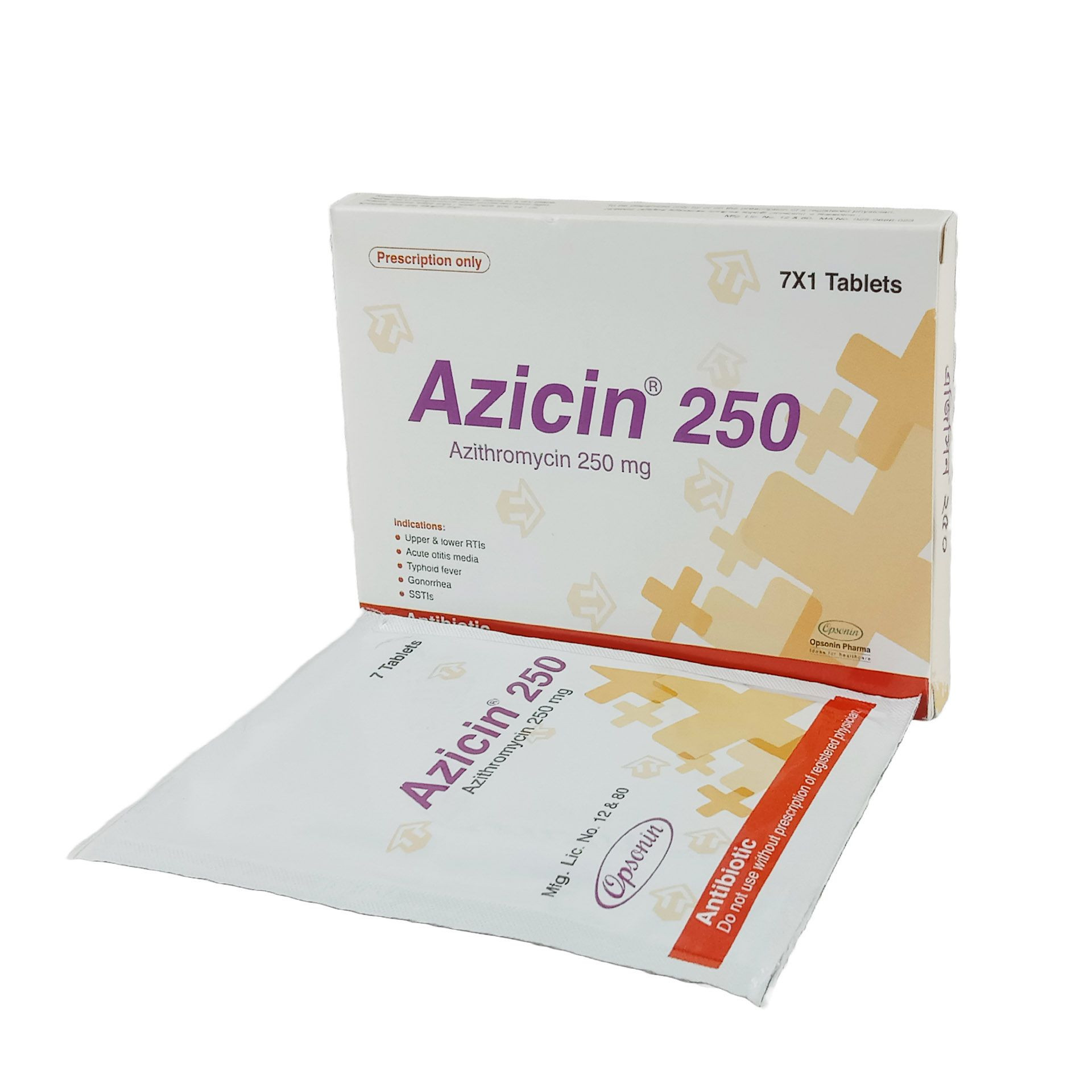 Pack Image: Azicin 250 mg Tablet (1 x 7)