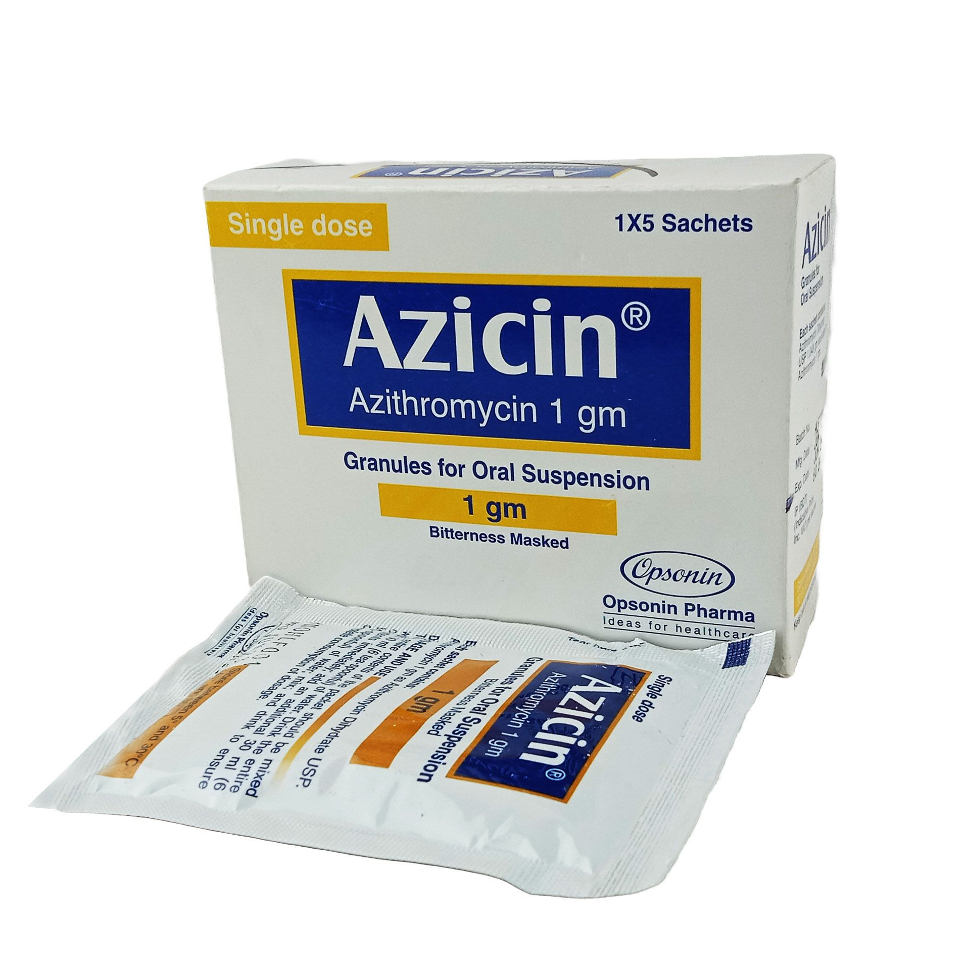 Pack Image: Azicin 1 gm Suspension (1 gm sachet)
