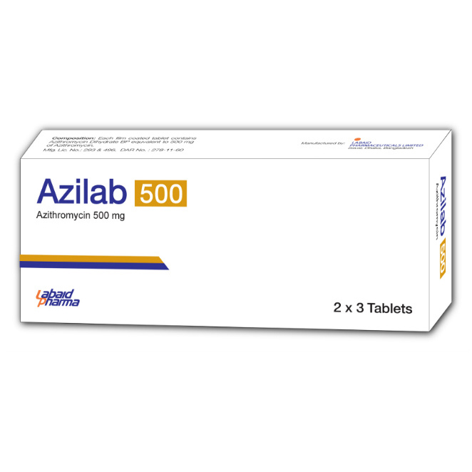 Pack Image: Azilab 500 mg Tablet (3 x 3)
