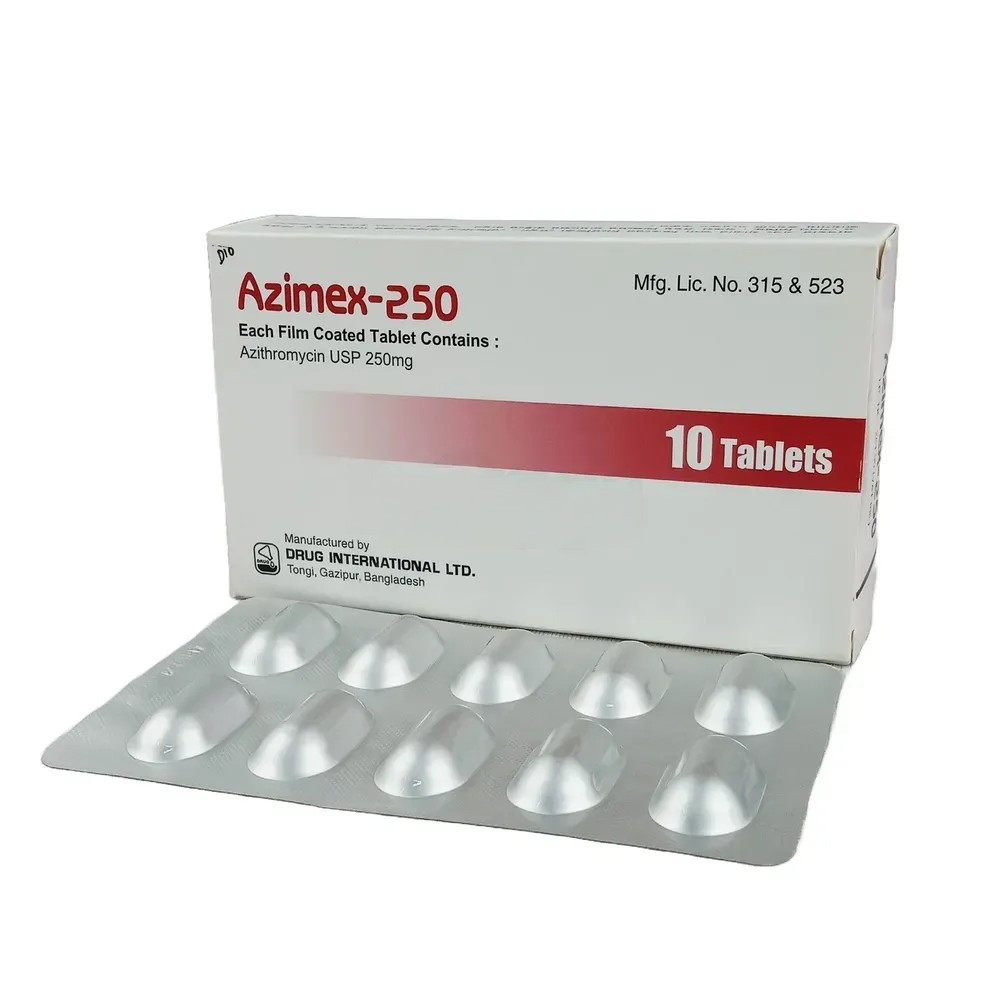 Pack Image: Azimex 250 mg Tablet (2 x 5)