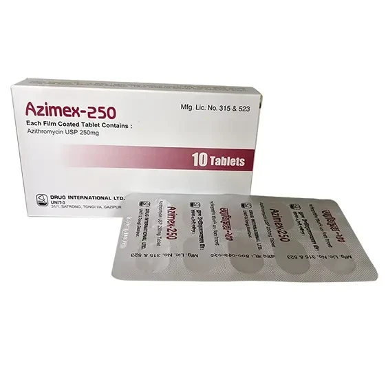 Pack Image: Azimex 250 mg Tablet (2 x 5)