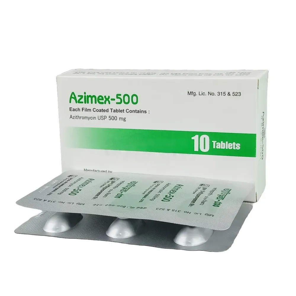 Pack Image: Azimex 500 mg Tablet (2 x 5)