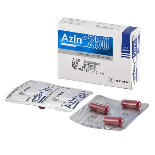 Pack Image: Azin 250 mg Capsule (2 x 3)