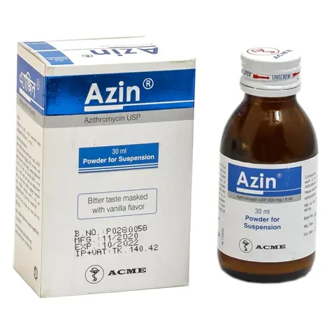 Pack Image: Azin 200 mg Suspension (30 ml bottle)