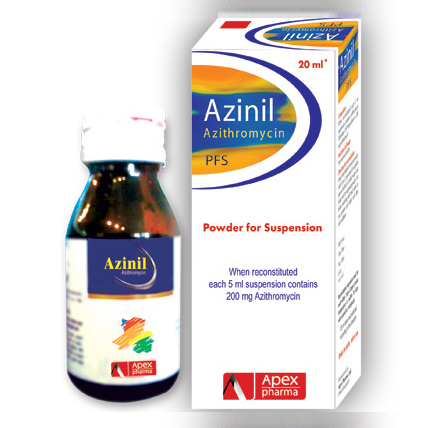 Pack Image: Azinil 200 mg Suspension (20 ml bottle)