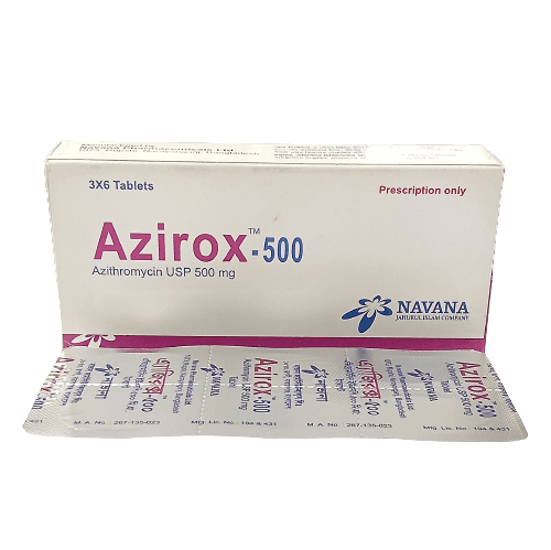 Pack Image: Azirox 500 mg Tablet (3 x 6)