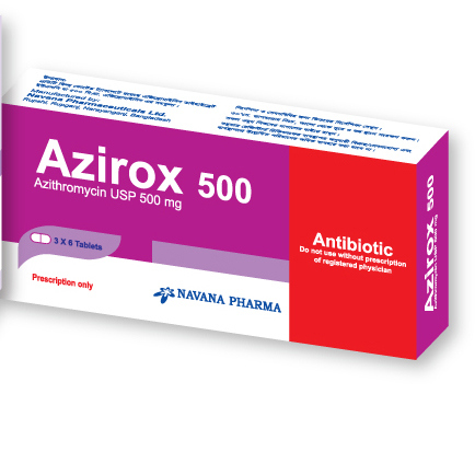 Pack Image: Azirox 500 mg Tablet (3 x 6)