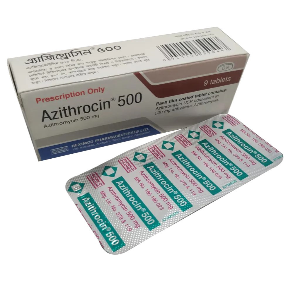 Pack Image: Azithrocin 500 mg Tablet (4 x 3)