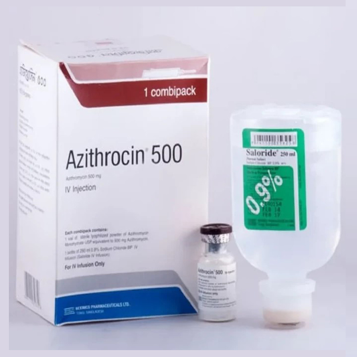 Pack Image: Azithrocin 500 mg Injection (500 mg vial)
