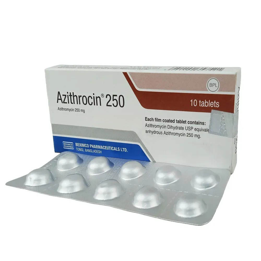 Pack Image: Azithrocin 250 mg Tablet (1 x 10)