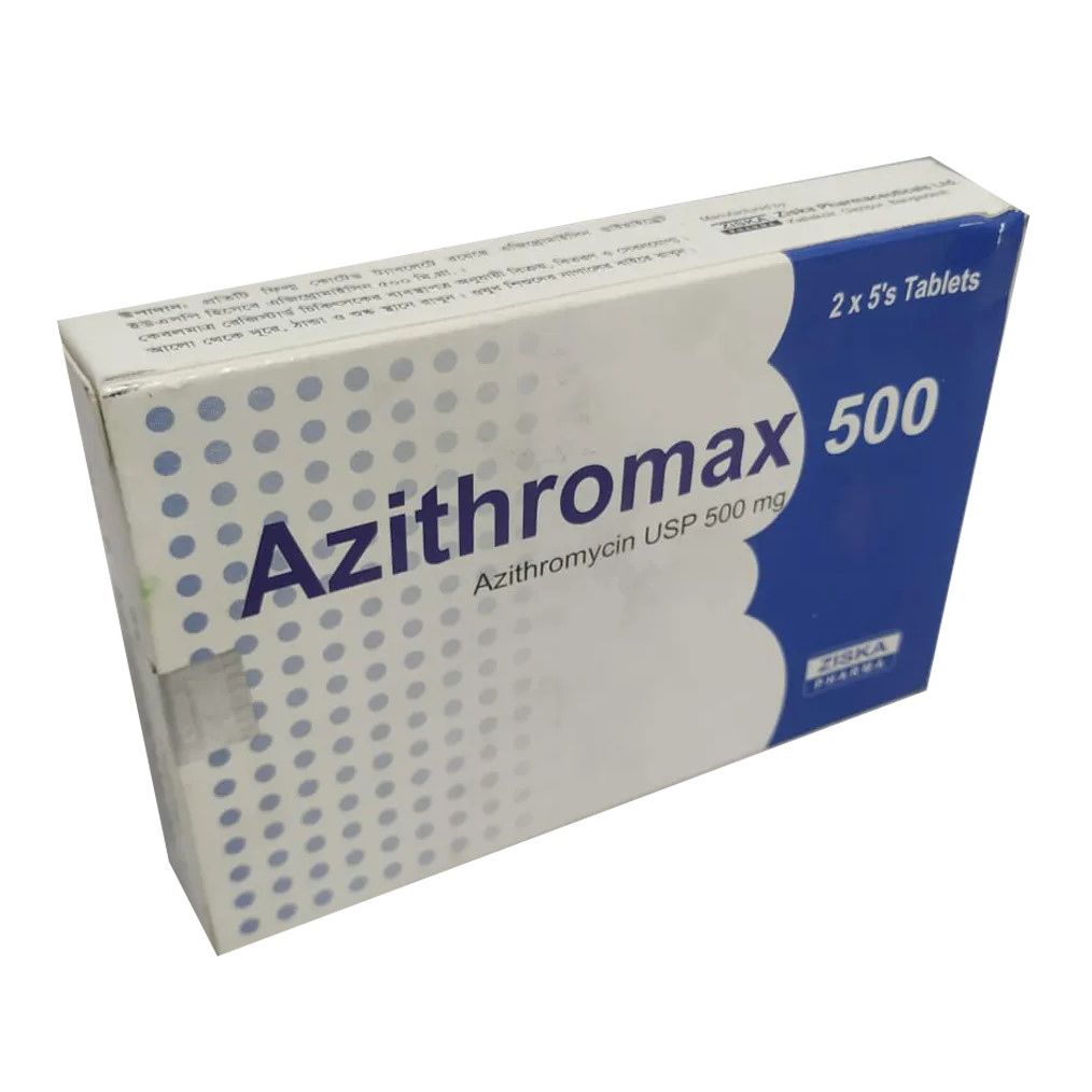 Pack Image: Azithromax 500 mg Tablet (2 x 5)