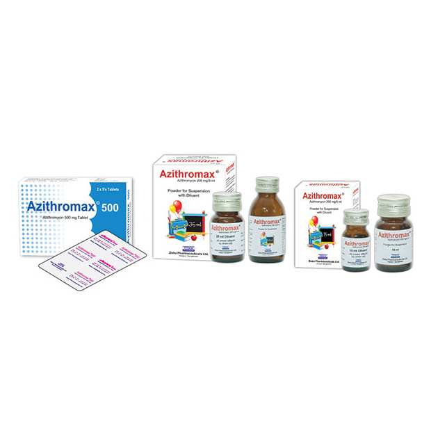 Pack Image: Azithromax 200 mg Suspension (15 ml bottle)