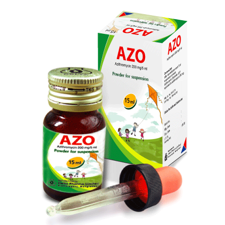 Pack Image: Azo 200 mg Suspension (15 ml bottle)