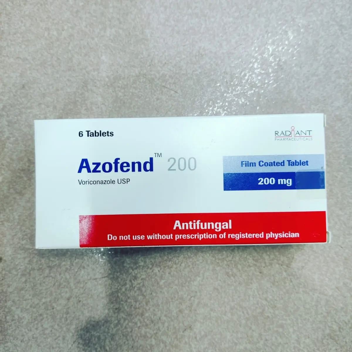 Pack Image: Azofend 200 mg Tablet (1 x 6)