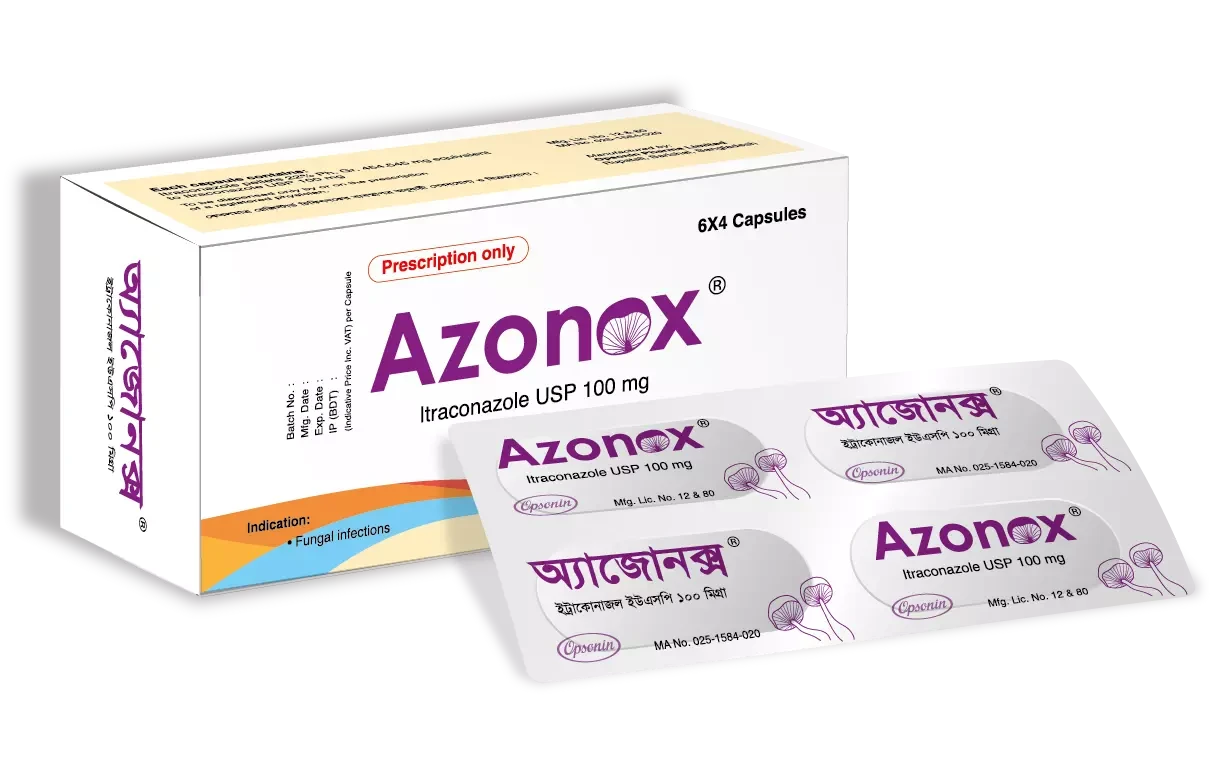 Pack Image: Azonox 100 mg Capsule (4 x 6)