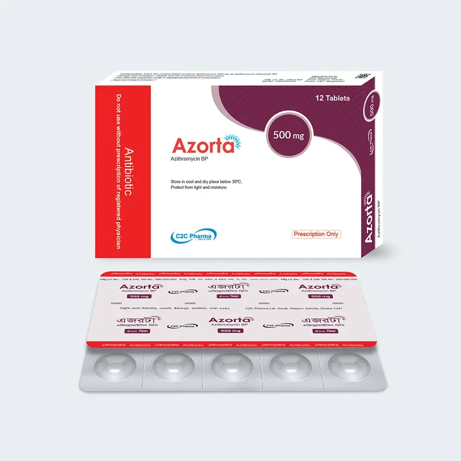 Pack Image: Azorta 500 mg Tablet (2 x 6)