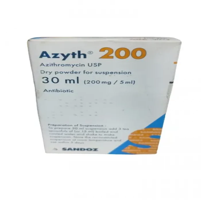 Pack Image: Azyth 200 mg Suspension (15 ml bottle)
