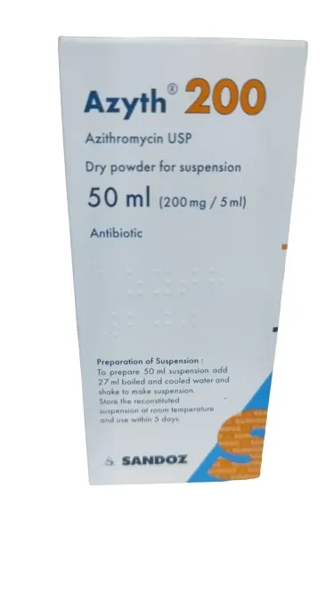 Pack Image: Azyth 200 mg Suspension (30 ml bottle)