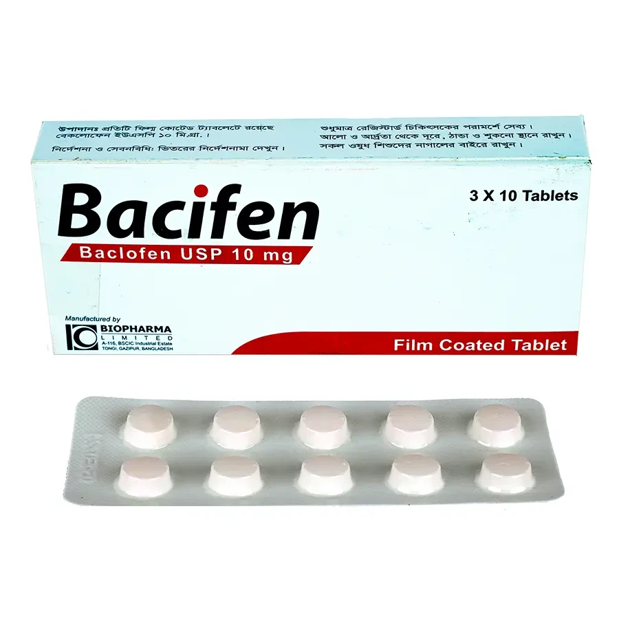 Pack Image: Bacifen 10 mg Tablet (3 x 10)
