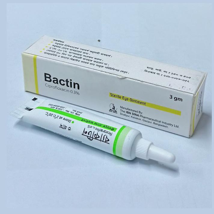 Pack Image: Bactin 0.3% Eye Ointment (3 gm tube)