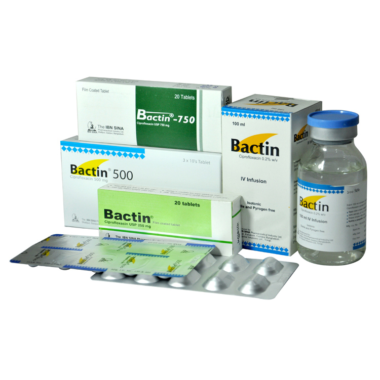 Pack Image: Bactin 200 mg Injection (100 ml bottle)