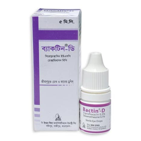Pack Image: Bactin D 0.3% 0.1% Eye Drop (5 ml drop)