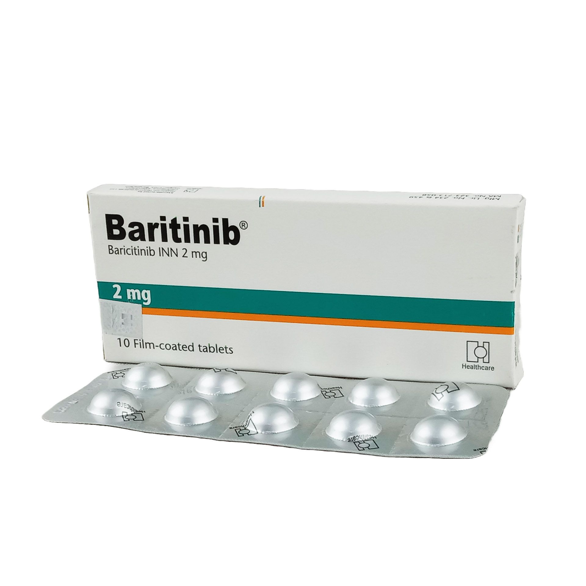 Pack Image: Baritinib 2 mg Tablet (1 x 10)