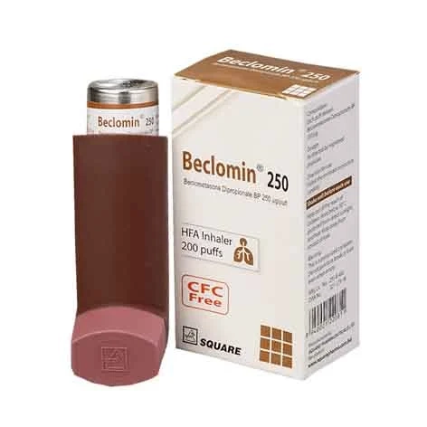 Pack Image: Beclomin 250 mcg Inhaler (200 metered doses)
