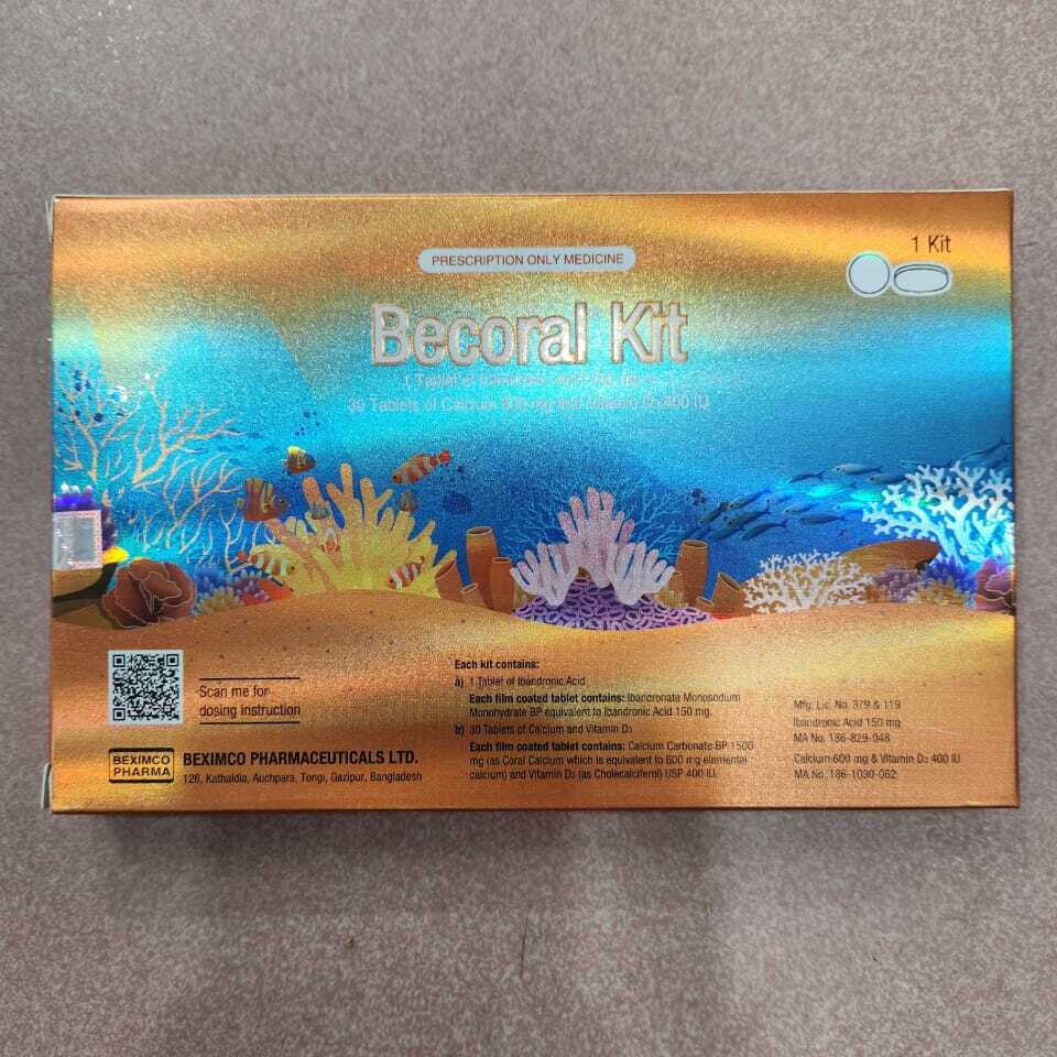 Pack Image: Becoral Kit 150 mg Tablet ((1 & 30) tablet kit)