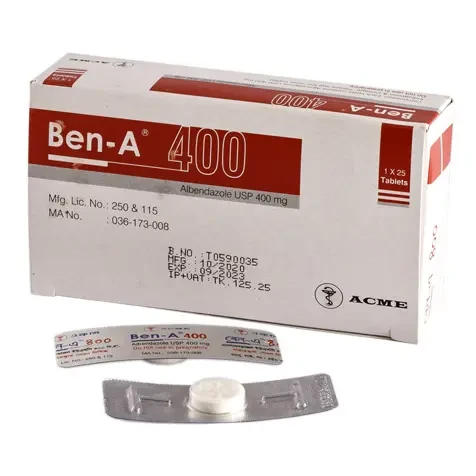 Pack Image: Ben-A 400 mg Chewable Tablet (25 x 1)