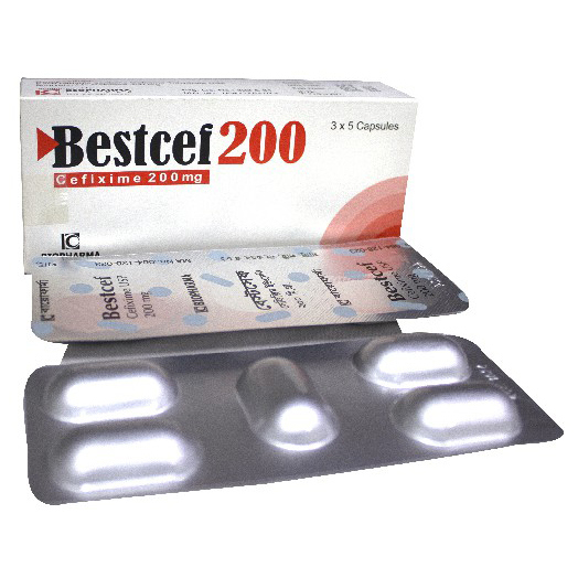 Pack Image: Bestcef 200 mg Capsule (3 x 5)